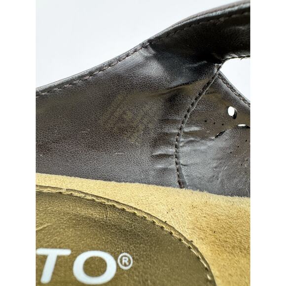 Rialto Brown Mary Jane Wedges Size 7.5 Perforated Chunky Y2K Preppy Twee - Picture 11 of 11